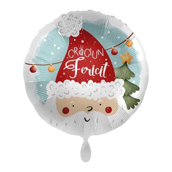 1 Balloon - Cute Santa Head - RUM