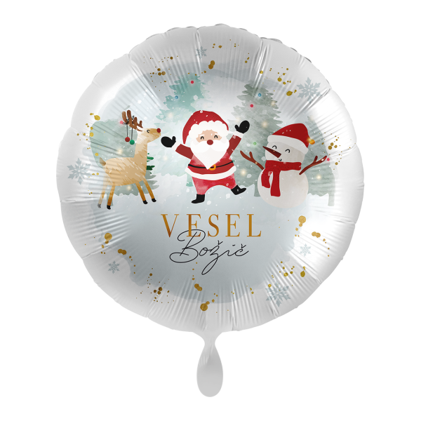 1 Balloon - Happy Santa &amp; Friends - SLV