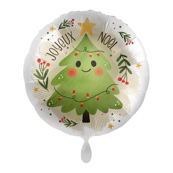 1 Balloon - Happy Christmas Tree - FRE