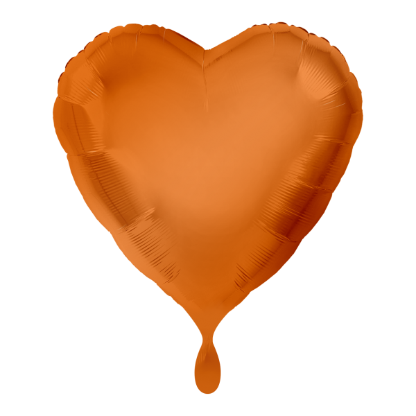 1 Ballon - Herz - Orange