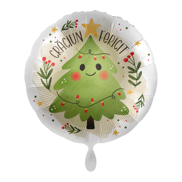 1 Balloon - Happy Christmas Tree - RUM