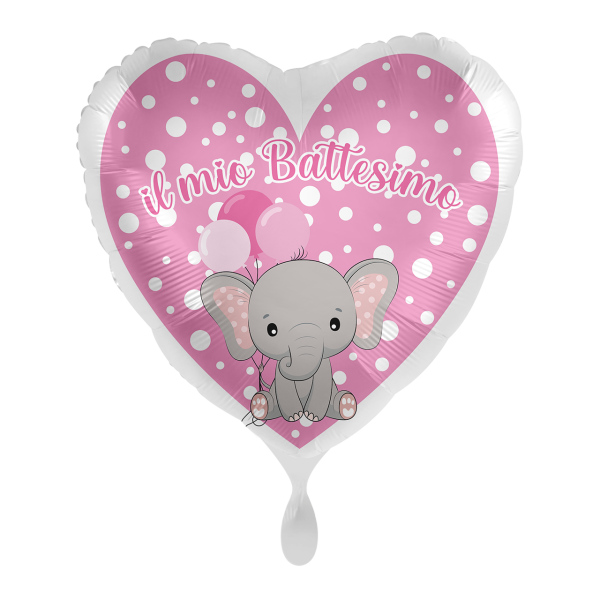 1 Balloon - il mio battesimo pink heart - ITA