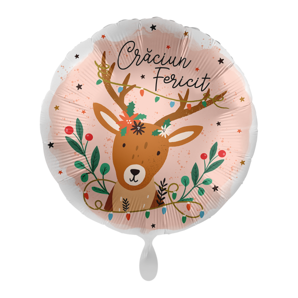 1 Balloon - Holly Jolly Reindeer - RUM