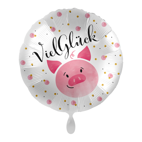 1 Ballon - Viel Glück Schweinchen