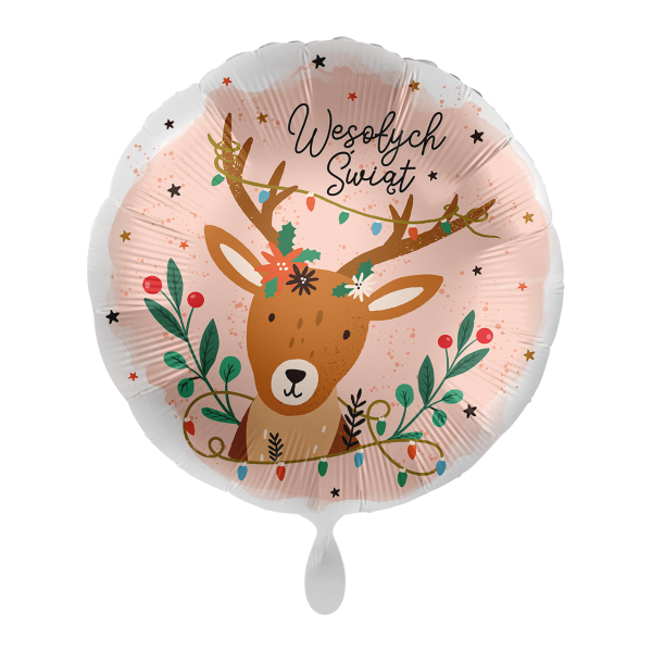 1 Balloon - Holly Jolly Reindeer - POL