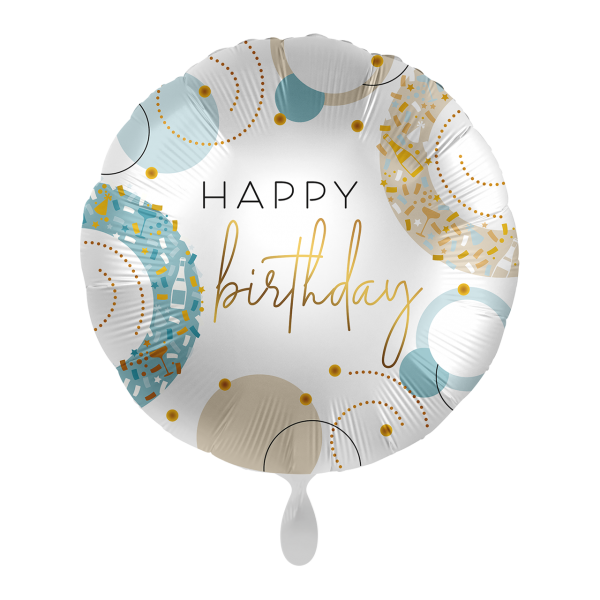 1 Balloon - Golden Blue Birthday - ENG