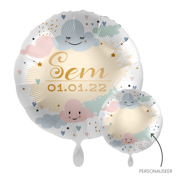 1 Balloon - Personalize IT - Happy Clouds - DUT