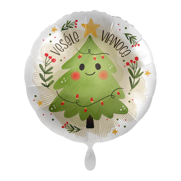 1 Balloon - Happy Christmas Tree - SLO