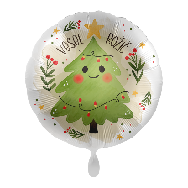 1 Balloon - Happy Christmas Tree - SLV