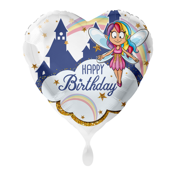 1 Ballon - Fee Glitzer Happy Birthday