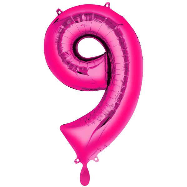 1 Ballon XXL - Zahl 9 - Pink