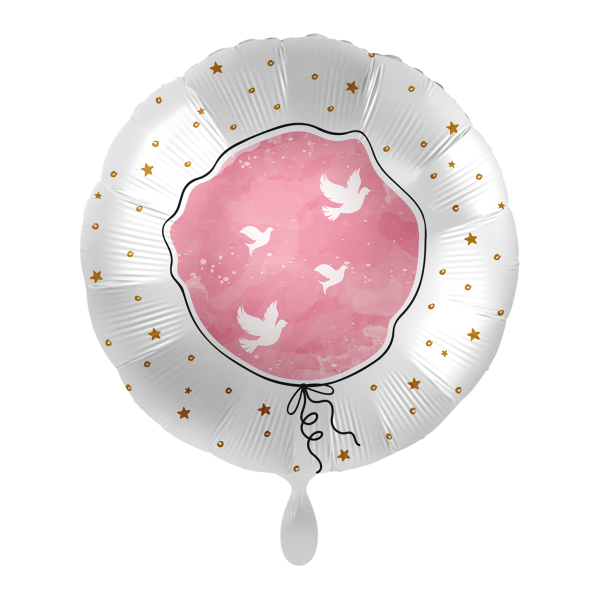 1 Balloon - Pink doves - UNI