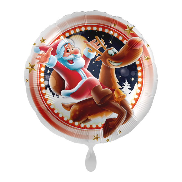 1 Balloon - Santa & Rudolph - UNI