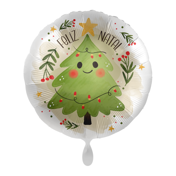 1 Balloon - Happy Christmas Tree - POR
