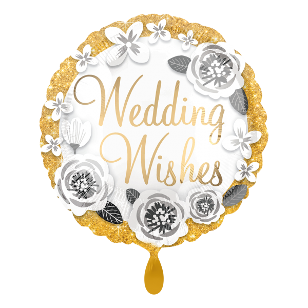1 Ballon - Wedding Wishes Gold & Silver