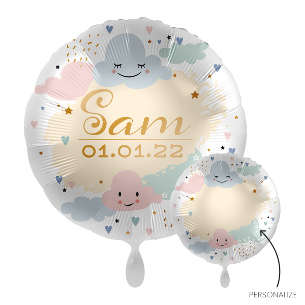 1 Balloon - Personalize IT - Happy Clouds